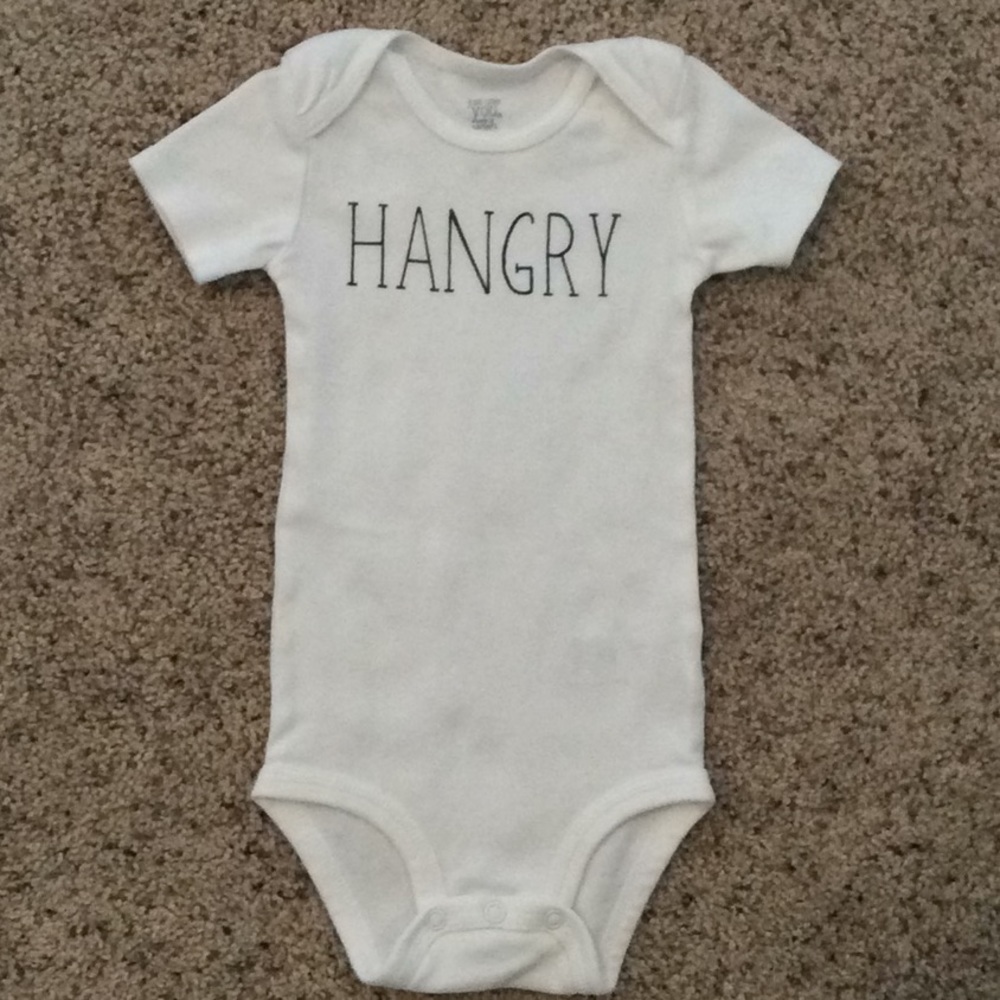 💎5 for $10! 
White Hangry Onsie